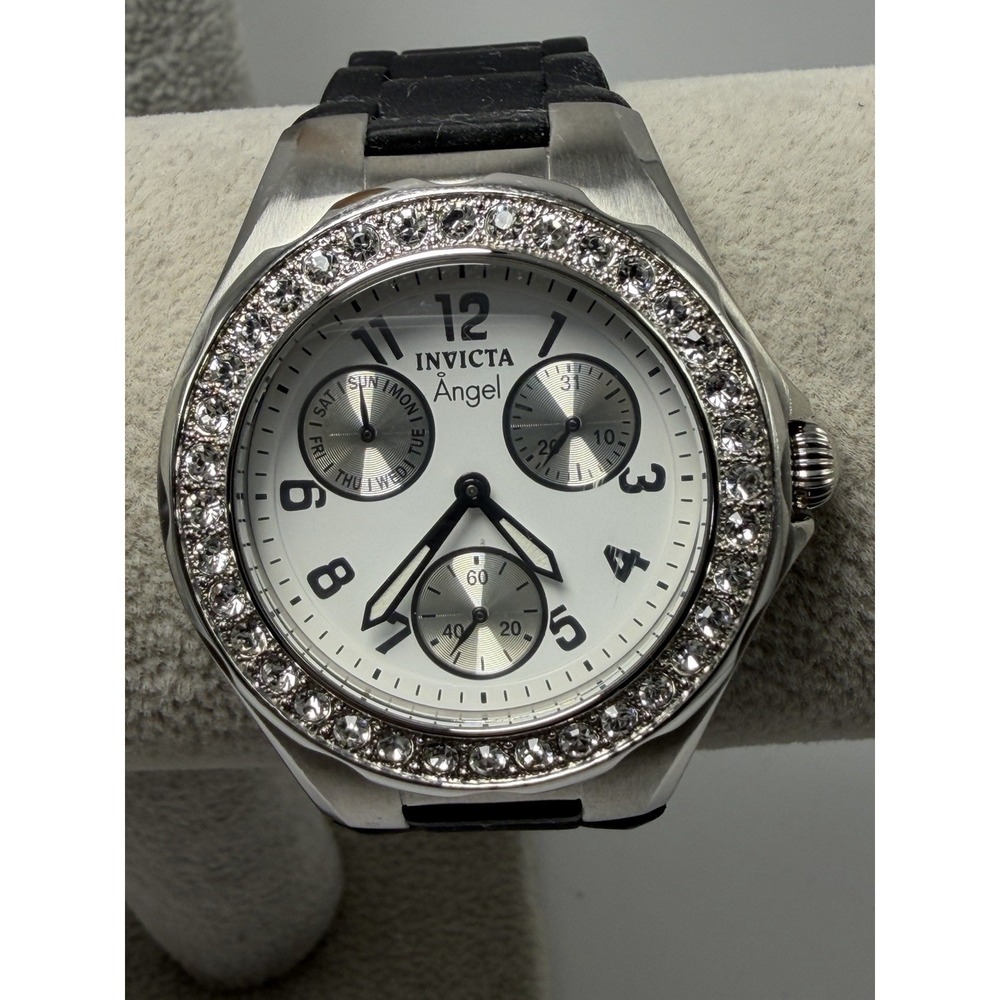 Invicta Angel Tritnite 1647 New Battery Ladies Watch 38MM 7.5"‎ Silicone Band